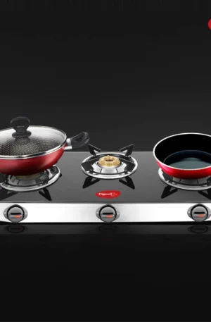 Pigeon 3 Burner Toughened Glass Top Gas Stove